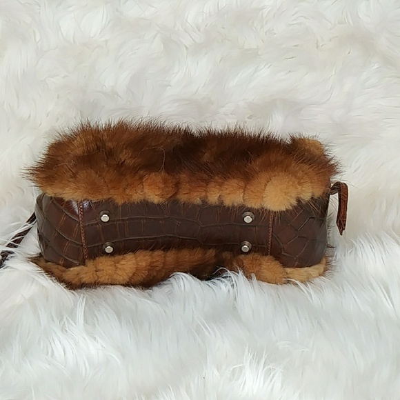 🕦GONE! Paolo Masi Mink & Leather Purse - Picture 2 of 7